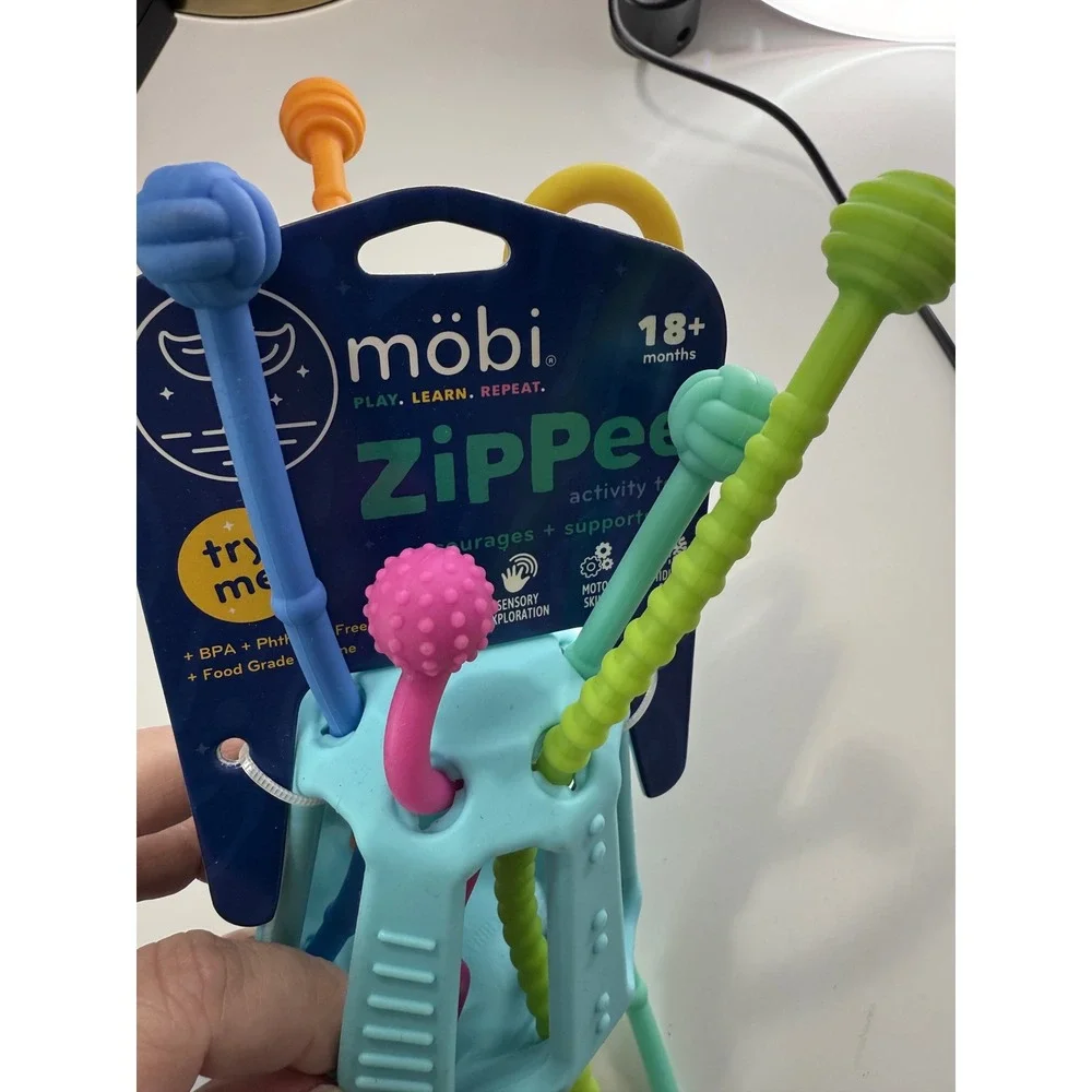 Mobi Zippee Activity Toy for Babies 18‎ Months BPA Free Textured Cords